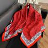 91Cm square scarf silk scarf women's new literary and fashion scarf accessories autumn and winter retro versatile shawl