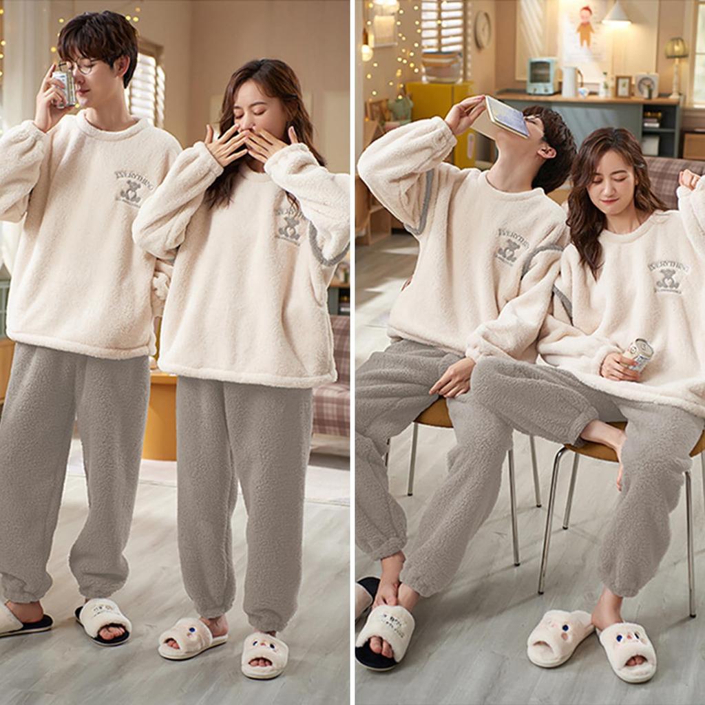 Mskikefly Fluffy and Warm Machine Perfect Gift for Soft and Warm for Fall and Lightweight and Perfect for Matching Pair Set Women's Pajamas, Washable,