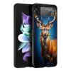Deer Lichee Pattern Hard PC Phone Case For Samsung Galaxy Z Flip 7 6 5 4 Black Cover For Galaxy Z Flip 3 Foldable Fundas Shell