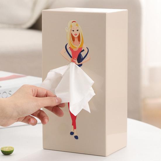 Face Towel Container Storage Box Large Capacity Dustproof Desktop/Wall-Mounted Tissue Storage Bin Paper Dispenser Decoration