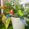 Simulation Bird Decoration Decorative Resin Versatile Art Parrot Figurine Sculpture Flower Pot Hugger for Backyard Courtyard