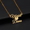 Atoztide Custom 2 Names Necklace for Women Men Personalized Heart Butterfly Choker Chain Stainless Steel Jewelry Birthday Gift