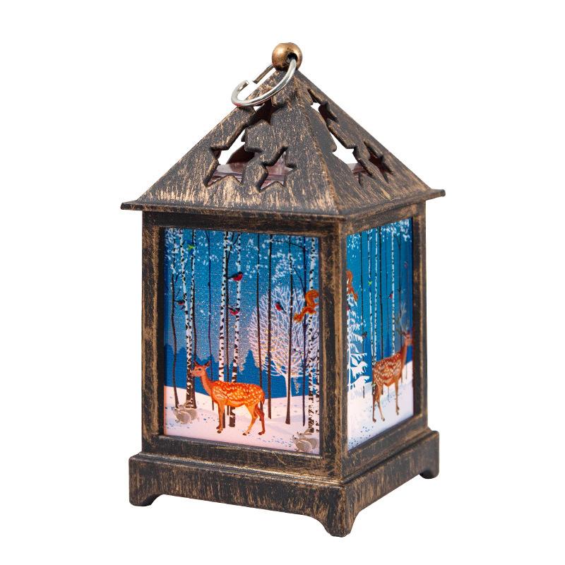 Christmas LED Light Creative Night Light Retro Wind Lantern Christmas Desktop Decoration Lights