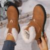 Lucyever Faux Fur Platform Snow Boots Women Non Slip Faux Suede Winter Booties Mujer Keep Warm Ankle Boots Woman Plus Size 44