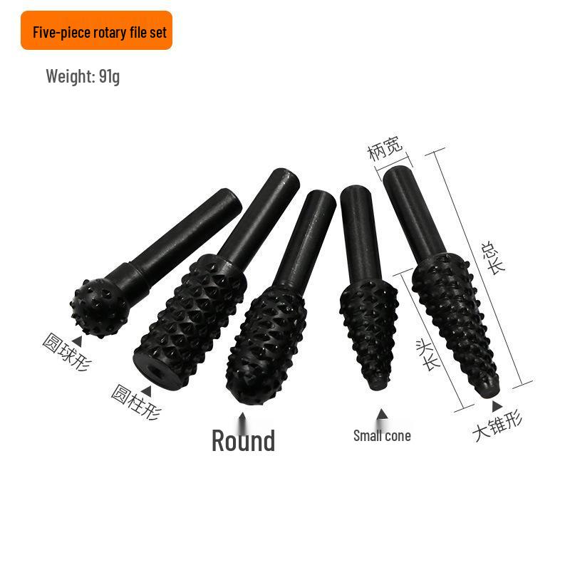 Electric Woodworking Rotary File & Milling Cutter Set - Precision Wood Carving & Grinding Tools