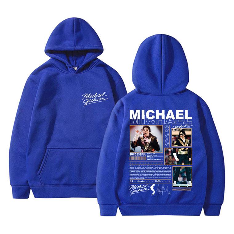 Felpa Classica Vintage Michajackson King Of Pop Uomo Moda Retro Gotica Rock Felpa Punk Oversize Pullover Streetwear