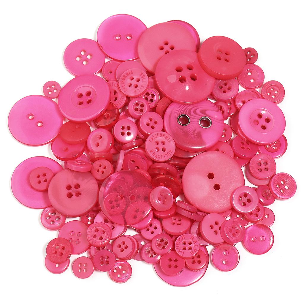 90Pcs/pack Colorful Round Resin Buttons Assorted Sizes Bulk Buttons For Handmade Creative Crafts Sewing Clothing Accessories 50g