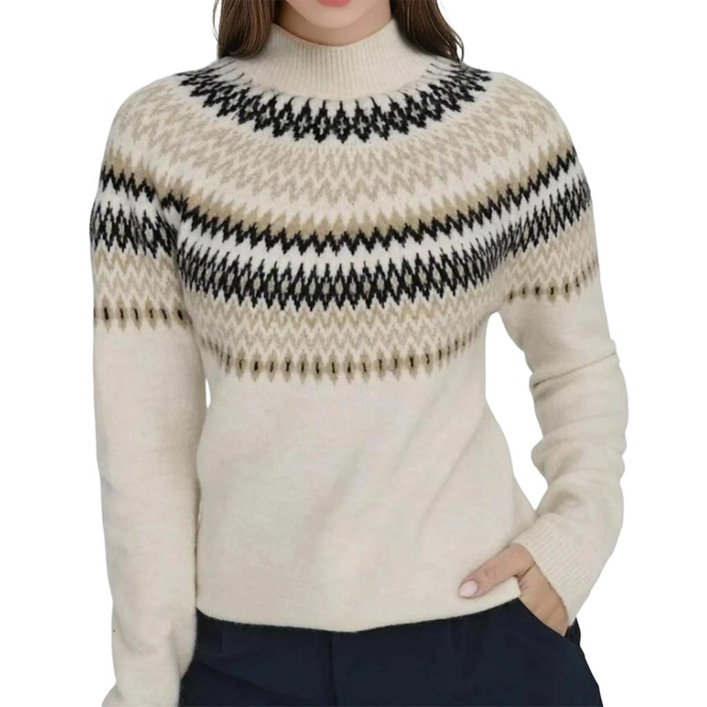 Women's Fashion Sweater Round Neck Loose Crewneck Long Sleeve Knit Top