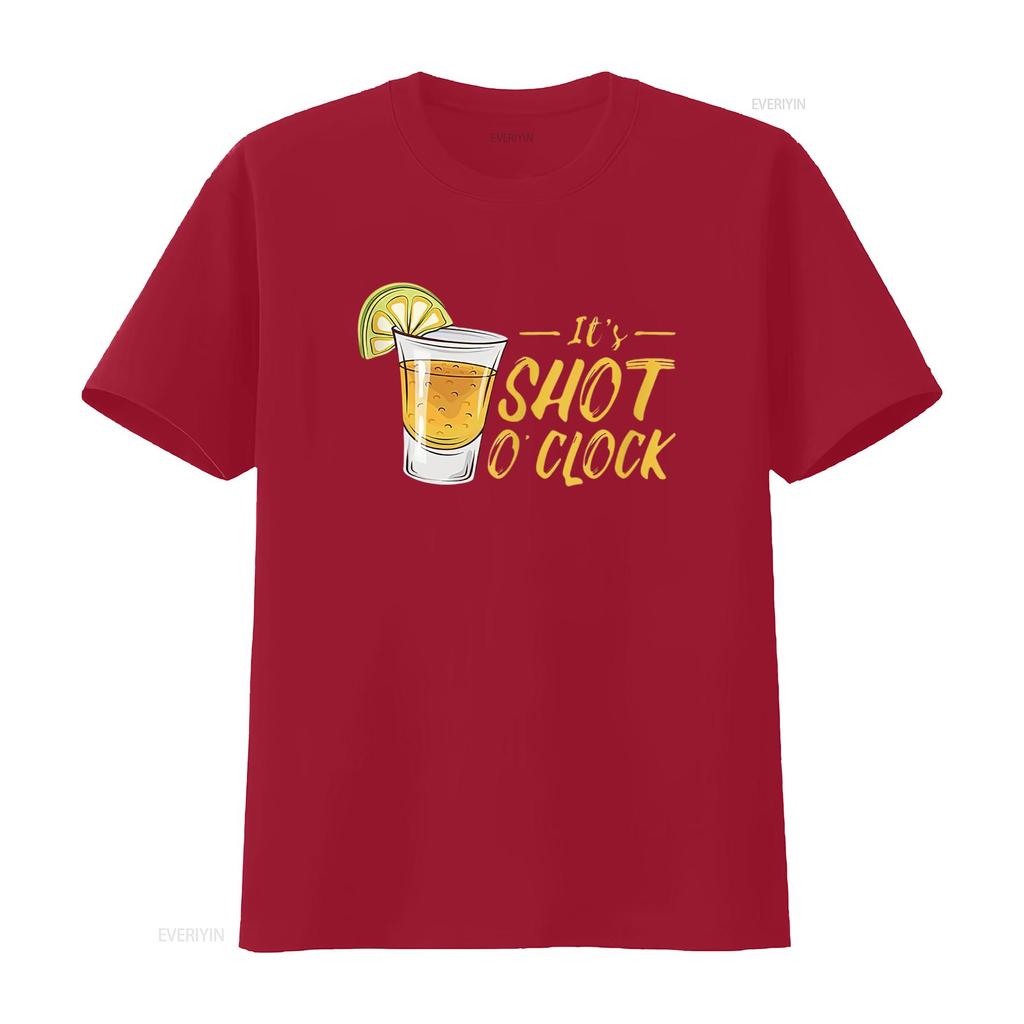 Es ist Shot O Clock Alkohol Tequila Limette Party Herren T-Shirt Weiß vintage Gewaschen Grafik Atmungsaktiv Lässig Stilvoll Vielseitig
