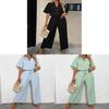 Elegant Plain Color Twopiece Suit With Splicing Design For Women Casual Office Wear