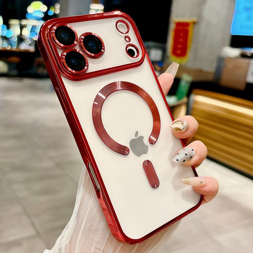 Official Colors Soft Electroplating Magnetic Case For iPhone 17 Air 16 15 14 13 12 Pro Max Plus 11 for Magsafe  HD Cover