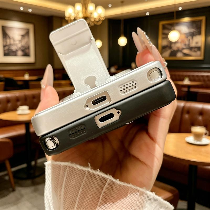 Luxury Folding Bracket Magnetic Matte Case for Samsung Galaxy S26 S25 Edge S23 S21 FE S22 S24 Ultra Plus For Magsafe Stand Cover