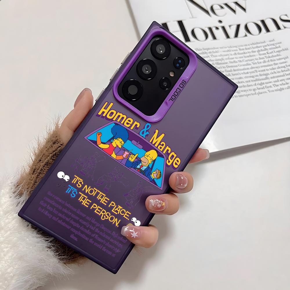 

Смешной мультяшный чехол для телефона S-SimpsonS для Samsung Galaxy S25 Edge S24 S23 S22 S21 S20 Ultra Силиконовая серебристая крышка Funda Galaxy S25plus
