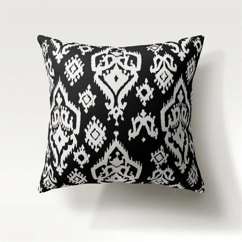 Nordic Simple Fashion Black and White Geometric Polyester Pillowcase 45x45cm Sofa Chair Car Cushion Cover Home Decor Pillowcase