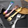 Edelstahl-Multifunktionsmesser, Löffel und Gabel, ein Outdoor-Camping, tragbare Gabel und Löffel, Mehrzweck-Flaschenöffner, Dosenöffner