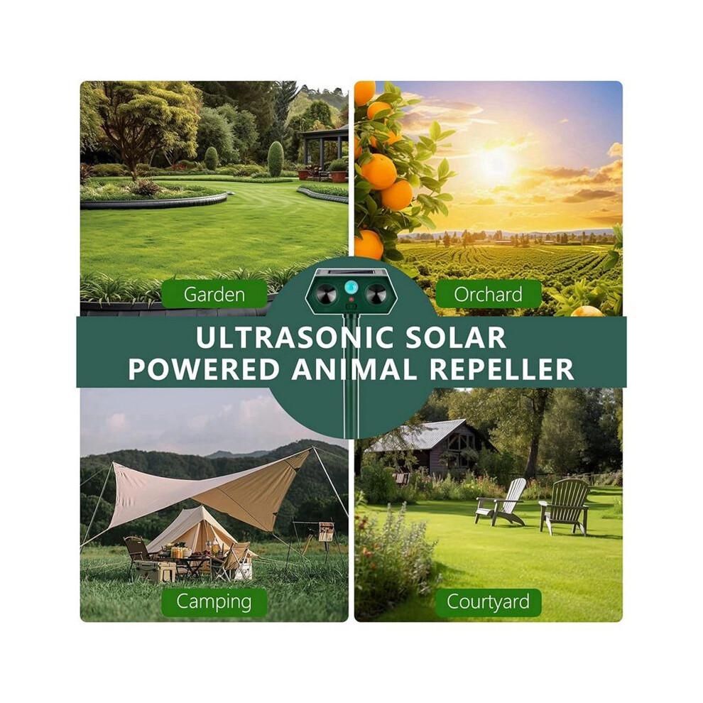 2024 Ultrasonic Animal Repellent, 1-Pack Solar Outdoor Deer Repeller with Motion Sensor, Deters Cats, Squirrels, Rabbits