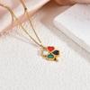 Elegant Four-Leaf Clover Titanium Steel Necklace with 18K Gold Plating, White Shell Pendant - Women's Versatile Jewelry