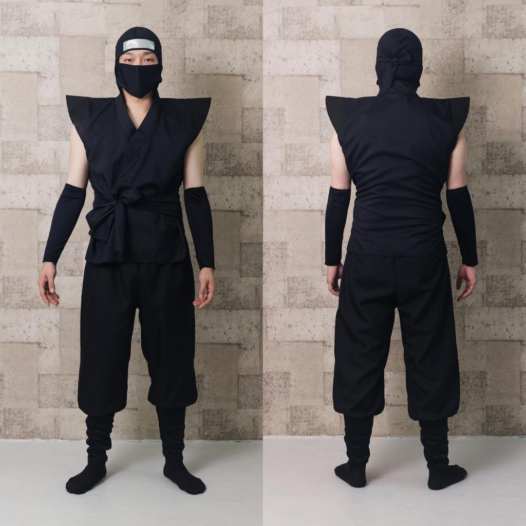 Clearstone Cosplay Halloween Ninja Size Black Suit, Unisex, 3L,