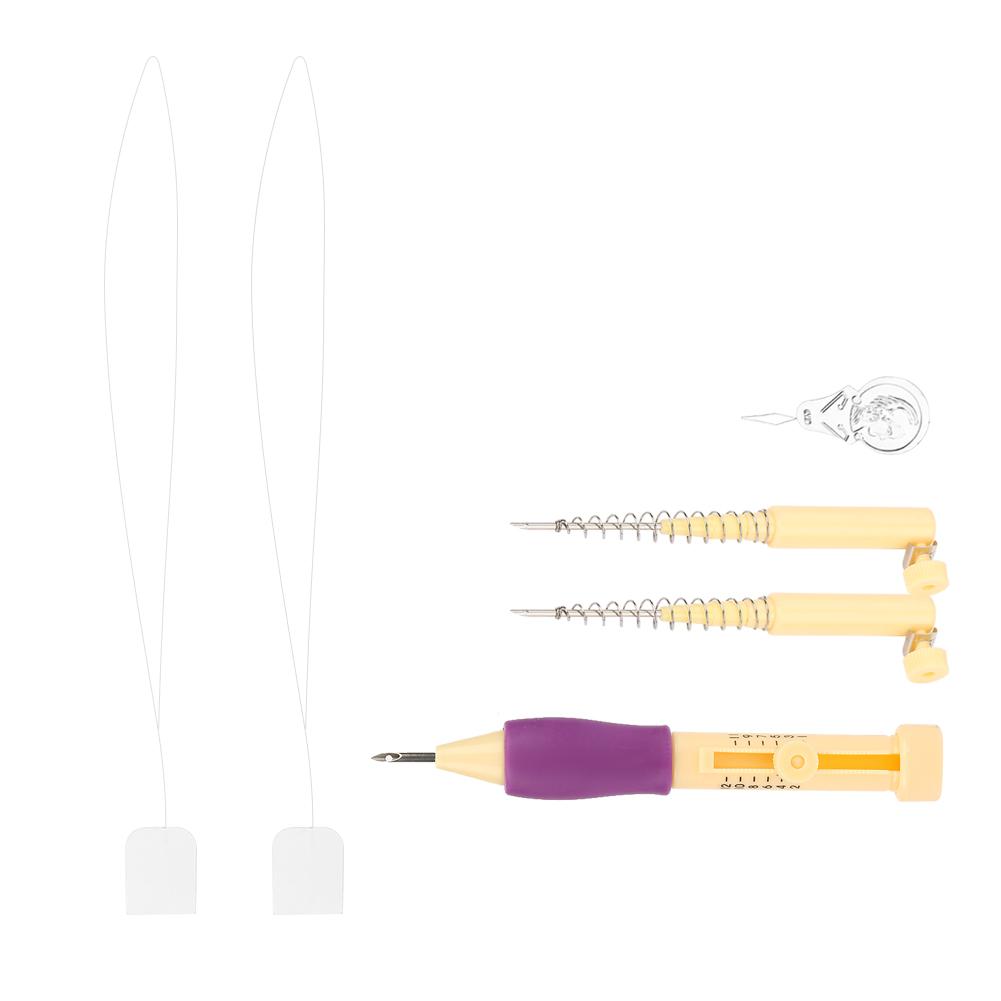 Embroidery Felting Needle Punch Pen with 2 Spring Needles Set Tool for DIY Craft