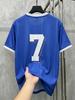 Frankreich Nationalmannschaft #7 Trikot Retro Blau Fußball T-Shirt, Gestreiftes Vintage Fußball Fan Top, 98 18 Sterne Edition, Y2K Streetwear