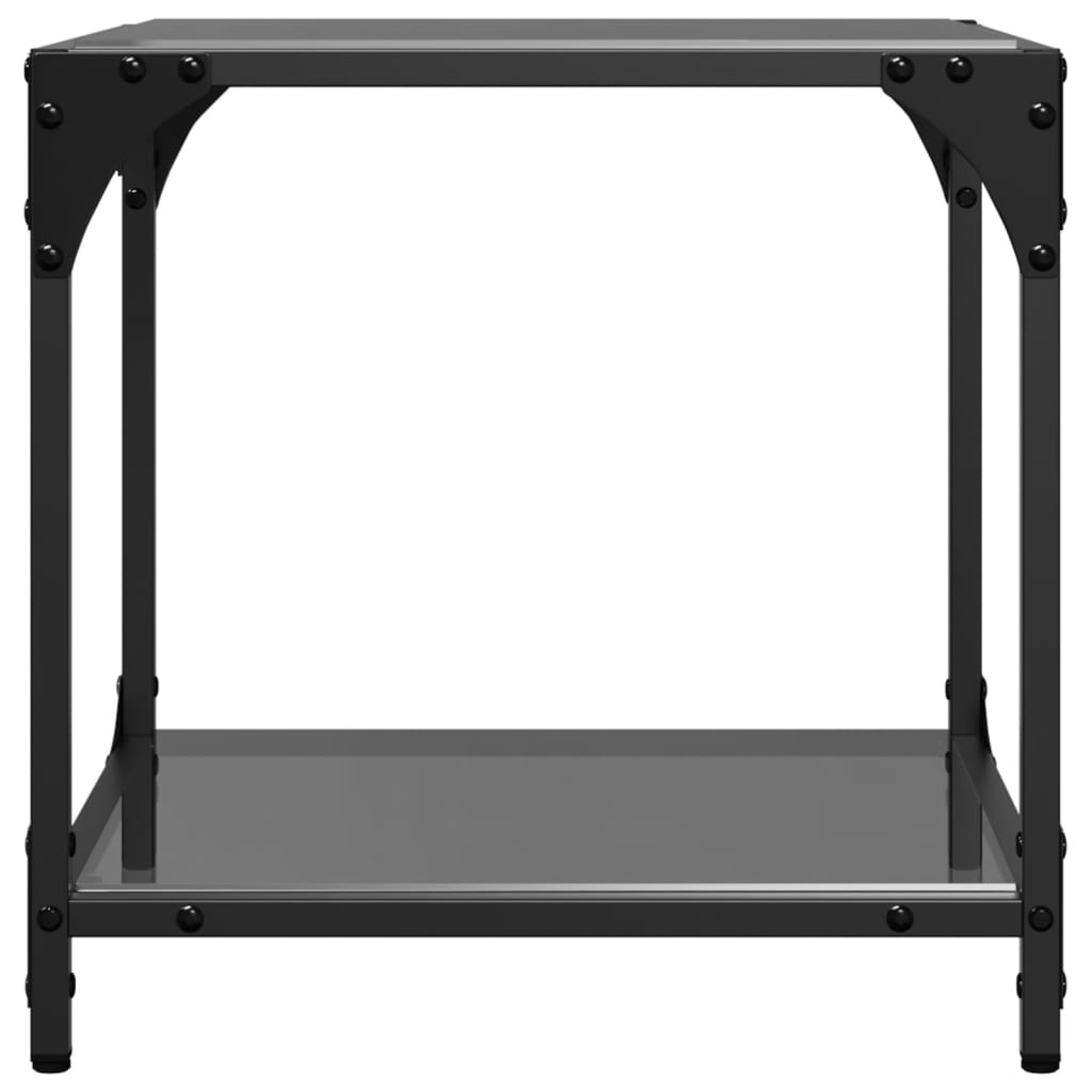 Vidaxl Coffee Tables with Black Glass Top, 2 Pcs, 40X40X40 Cm