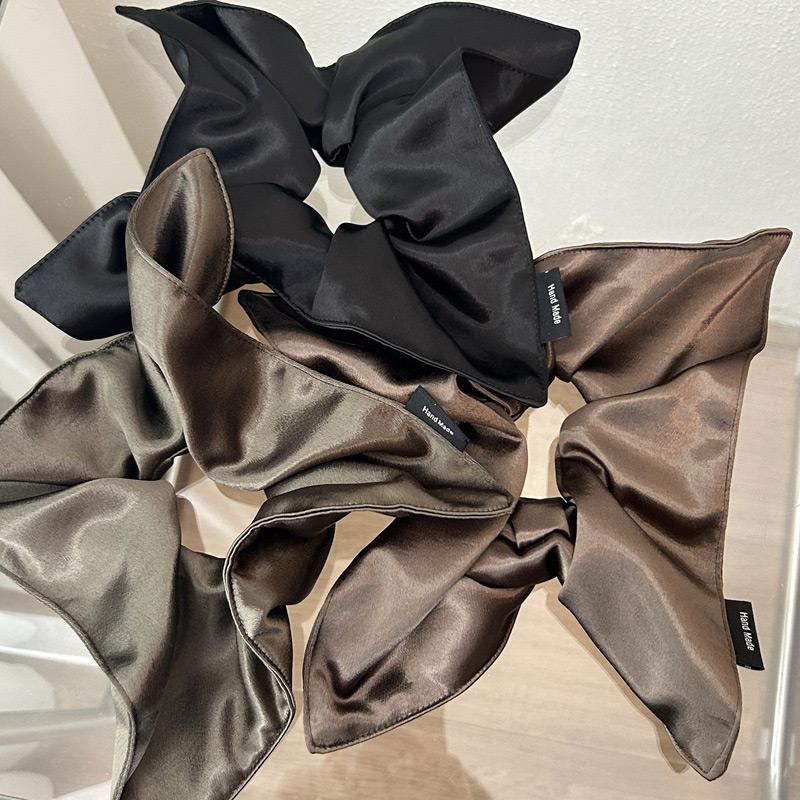 Gomas Elásticas Cuadradas De Seda Satinada Para El Cabello Para Mujeres Y Niñas, Coleteros Sólidos Lazos Grandes Para El Cabello