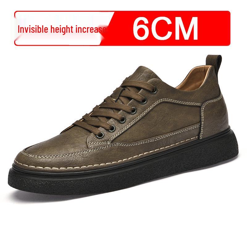 Men s 8cm Height-Boosting Retro Mid-High Top Casual Shoes 41