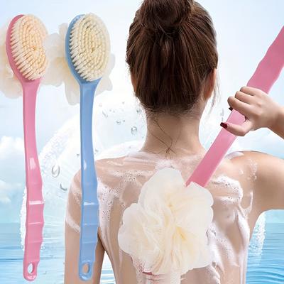 Long-handled Scrubbing Artifact Brush Bath Scrubbing Towel Household Bathroom Supplies Soft Hair Bathing Back Scrubbing Brush