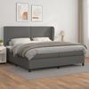3128995 vidaXL Divan Bed with Mattress Grey 200x200 Cm Faux Leather