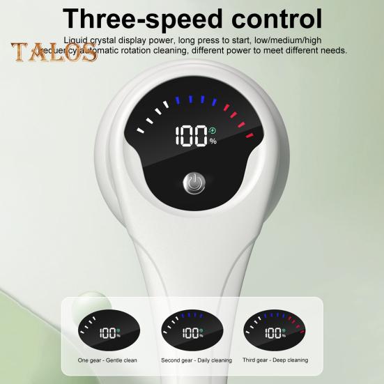 Elektrický koupelový kartáč s 5 kartáčovými hlavicemi Vodotěsný Dobíjecí Design s dlouhou rukojetí 3-rychlostní rotace Sprchový masážní kartáč