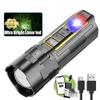High Power 30W LED Flashlight Built-in 18650 Battery Portable Zoom LED Torch USB Rechargable Emergency Camping Power Bank