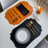 Irregular Tableware Pad Placemat Table Mat for Kitchen Dining Nordic Imitation Leather Insulation Waterproof Non-Slip Place Mats