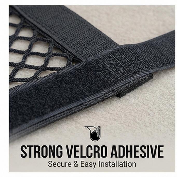 Car Trunk Mesh Organizer - Elastic Magic Tape Storage Net