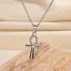 Religion Egyptian Ankh Crucifix Necklaces Gold Color Cross Charm Choker Stainless Steel Symbol of Life Jewelry Gifts Women Men