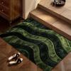 Tappeto Rettangolare a Strisce Verdi – Morbido Tappetino da Bagno Antiscivolo in Microfibra per Bagno, Soggiorno, Camera da Letto e Ingresso, Regalo Ideale