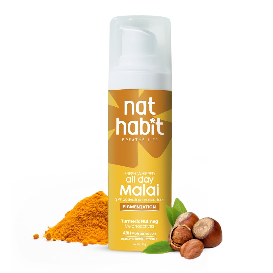 Nat Habit Крем-малай для лица с куркумой и мускатным орехом для сияния кожи и контроля пигментации Ежедневный омолаживающий увлажняющий крем 30 г