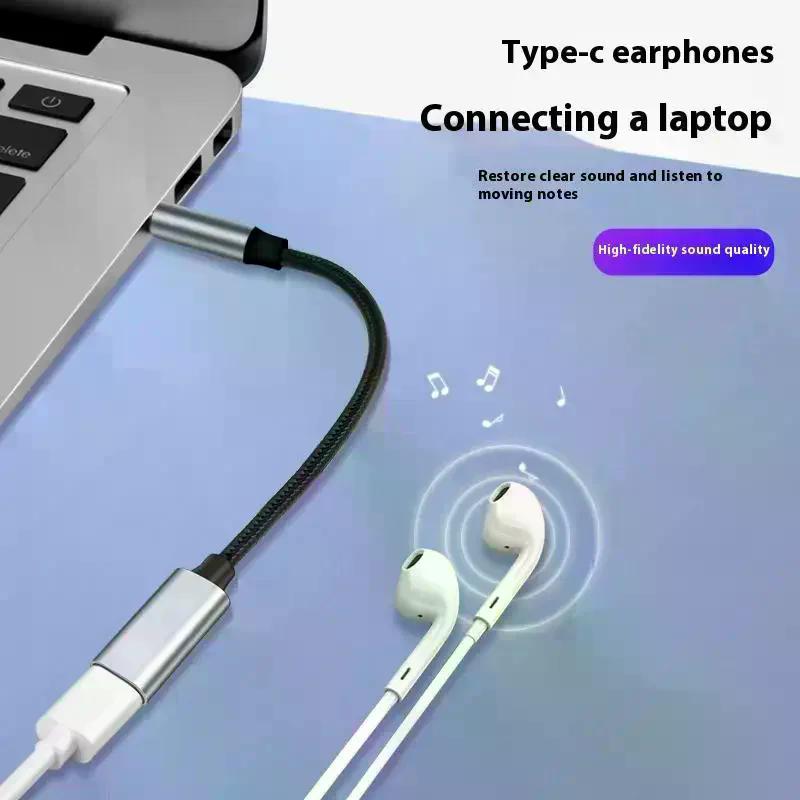 Phone Tablet PC Accessories With USB C Port Cable Conversion Earphone Microphone 3.5mm To Type-C Aux Analog signal Audio Adapter
