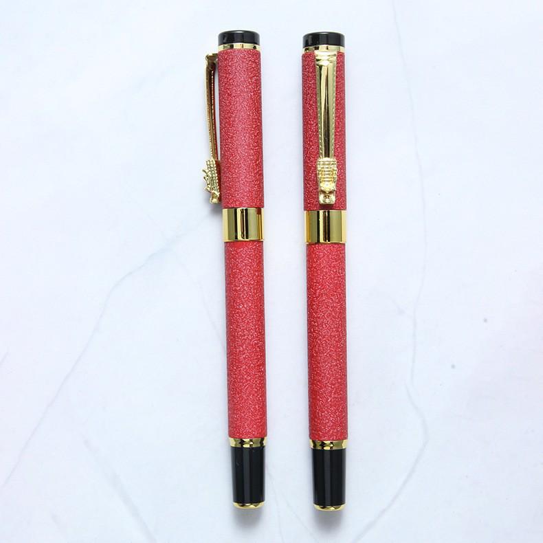 Dragon Clip Metal Pen: Ballpoint, Fountain, Rollerball - Simple & Elegant with Laser Logo.