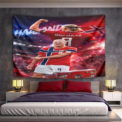 Norway Football Star Sports Tapestry Pattern Wall Hanging Tapestry Decorative Tapestry Home Decor for Bedroom and Living Room