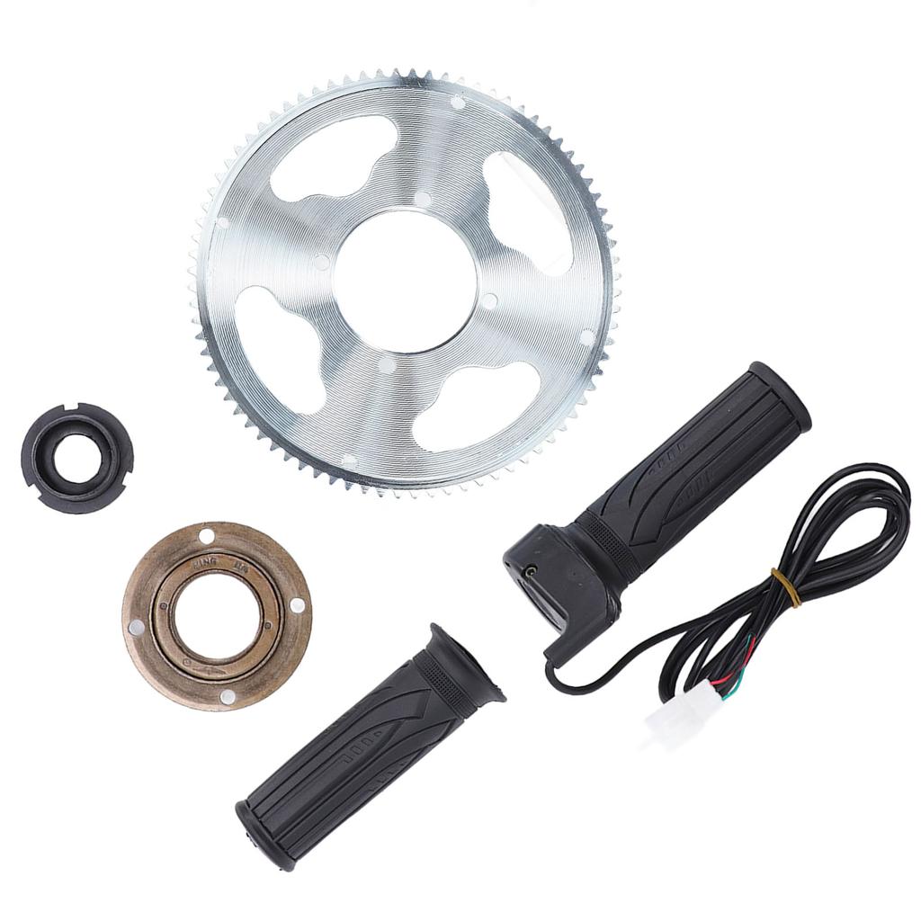 80T 25H 54mm Bike Sprocket Flywheel Adapter Connector Twist Throttle Grips for Road Bike Bicycle