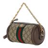 Gucci Ophidia Removable Chain Shoulder Strap Zipper Closure Crossbody Bag Canvas And Leather Trim Mini Women Handbags Beige Ebony 795208-96IWG-8745