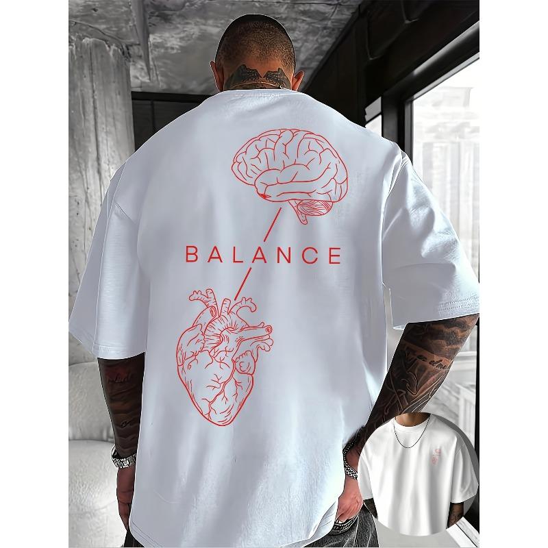 

Creative Front And Back Printed Round Neck T-Shirt, Made of Pure, Trendy And Fashionable Short Sleeves for Summer, Casual Everyday Style Top S белый