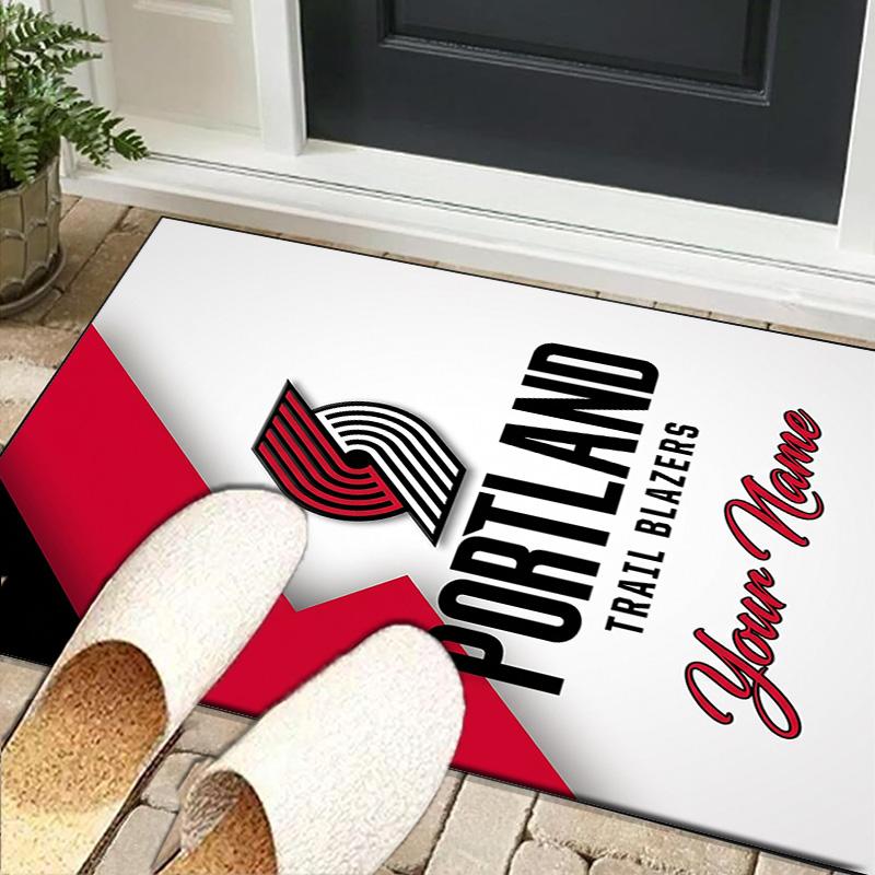 Custom NameTrail Blazers Logo Carpet, Indoor Rug, Chair Rug, Living Rooms, Doormat Made From Polyester Home Decor Birthday Christmas Gifts