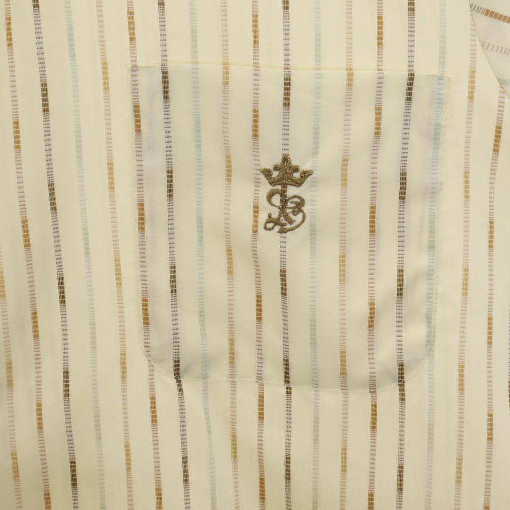 70s Vintage open collar Striped Pattern Short sleeve Open collar shirt M Men's Used
