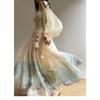 New Chinese Style Print Long Dresses for Women Summer Sleeveless Halter Loose A-line Evening Party Dress Prom Robe Vestidos