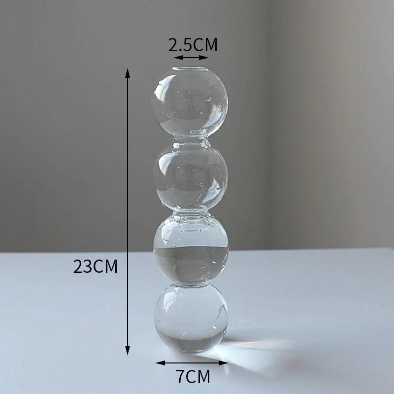 Glass Vase Decorative Flower Bottle Transparent Flower Vase Mushroom Bud Vase Home Decor Table Ornaments Mother'S Day Gifts