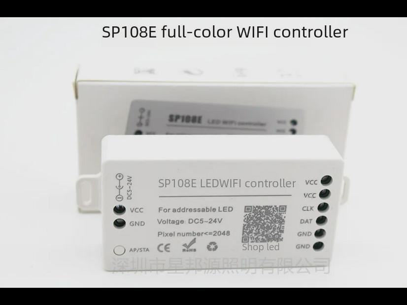 SP108E Smart WiFi & Bluetooth LED Light Strip Controller with Mobile App for WS2811