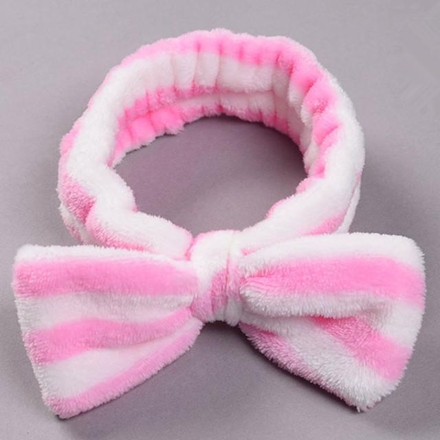 

Повязка на голову в полоску для женщин и девочек, коралловый флис, повязки для макияжа и мытья лица, повязки на голову-тюрбан, повязка на голову, аксессуары для волос