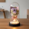 1 Artificial Rose Immortal Flower Bouquet Glass Cover Soap Flower Qixi Festival Valentine's Day Gift Creative Christmas Gift