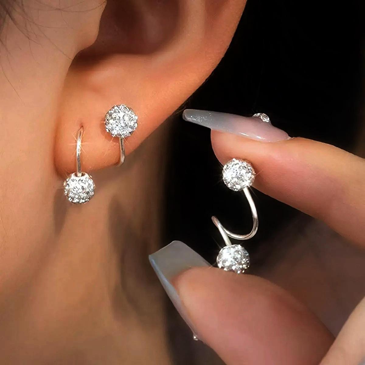 Взрывная Модная Личность S6 Цвет Двусторонняя Дрель Шарик Винтовые Серьги Нержавеющая Сталь Винтовой Стержень Кольцо для Губы Пирсинг Украшения белый